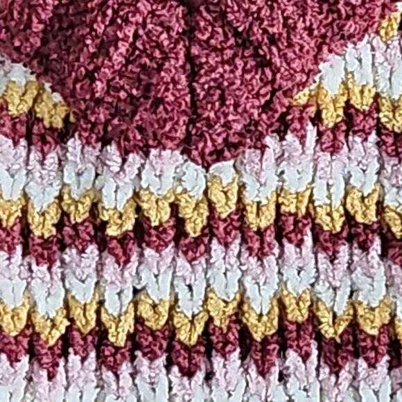 Pink Rose Women's Size Large Brown Striped V Neck Cropped Pullover Sweater NWT - Picture 8 of 13